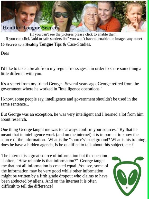 Healthy Tongue Secret Bonus Message: What I Learned From Gov't Intelligence