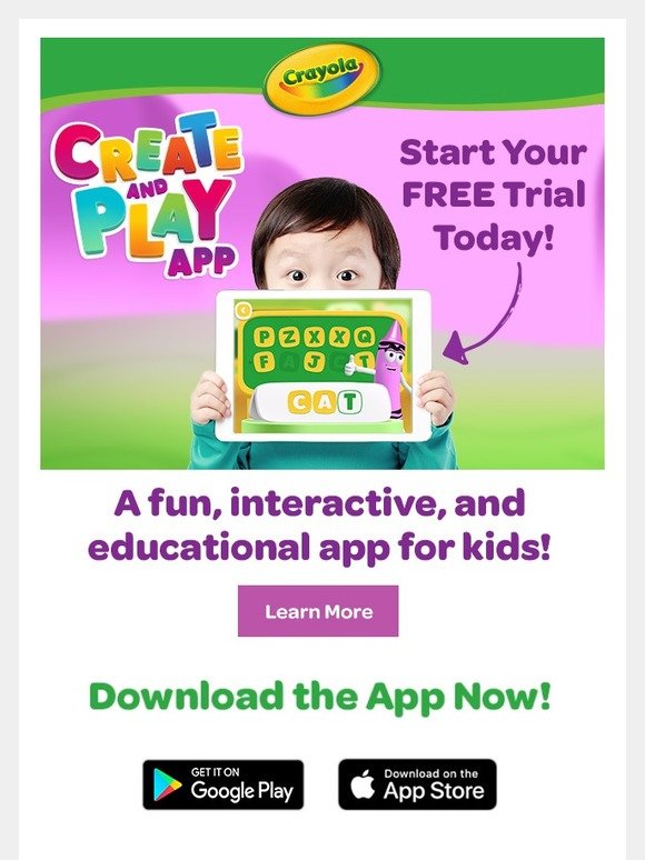 Crayola NEW! Crayola app for kids 3+ Milled