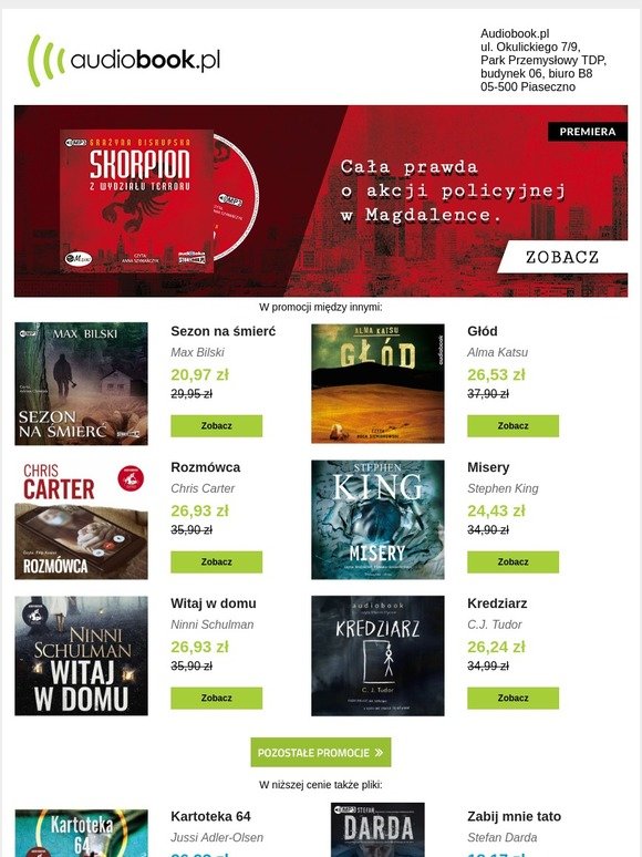 [PROMOCJE] Wyjątkowe thrillery do 35% taniej!