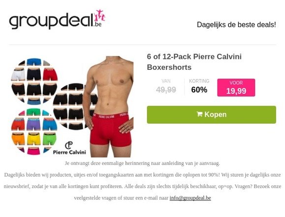 Groupdeal BE: GroupDeal Herinnering: Pierre Calvini Boxershorts | Milled