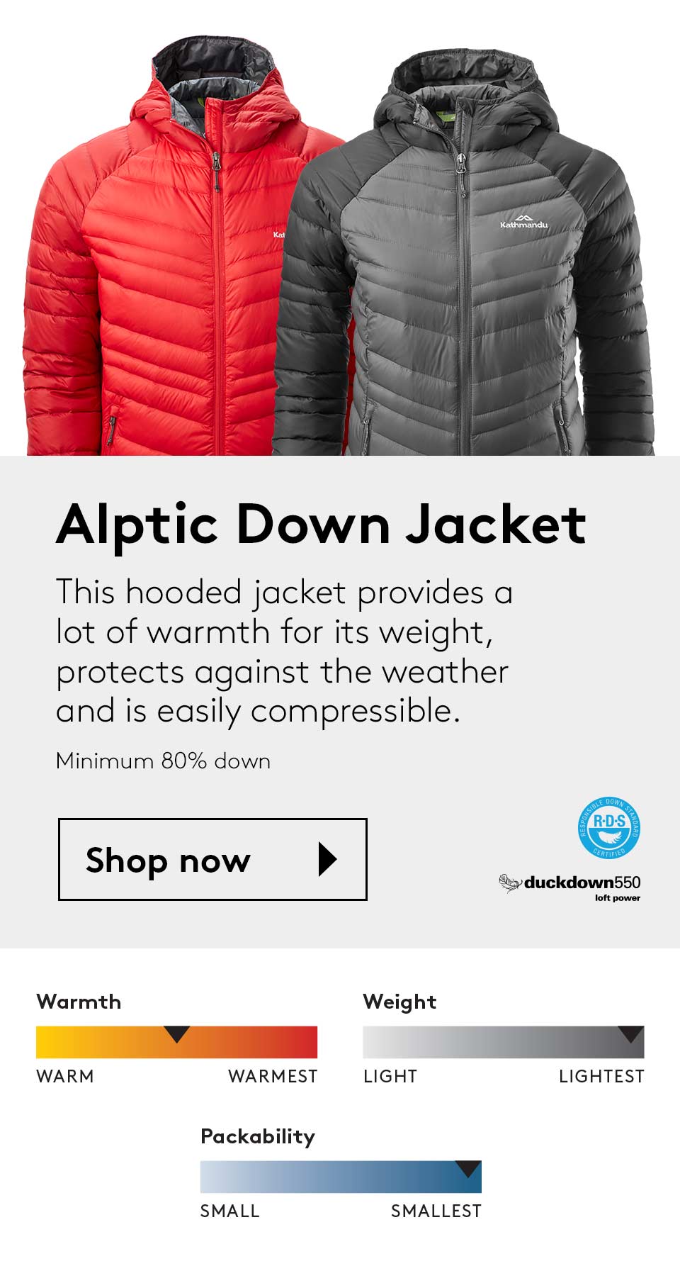kathmandu alptic down jacket