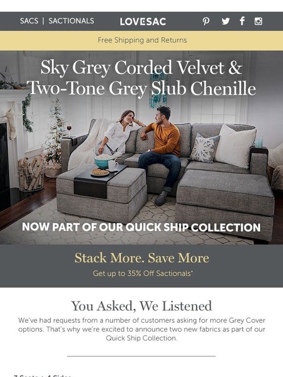 LoveSac 🎉 New Sactionals Cover options, just in time for our Black