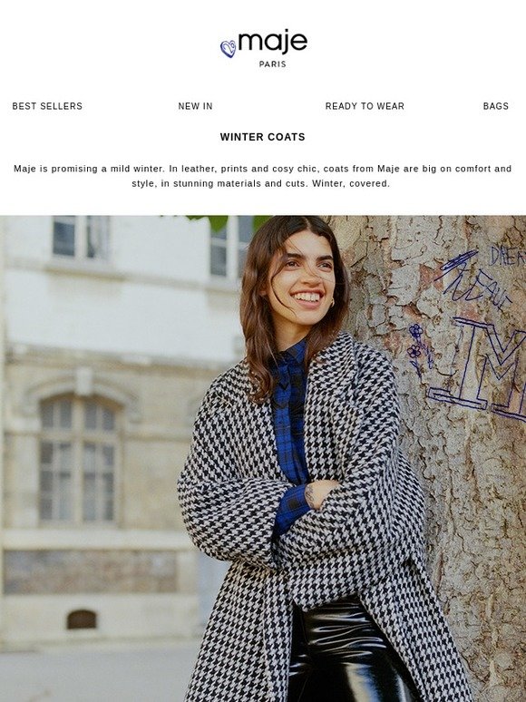 maje houndstooth coat
