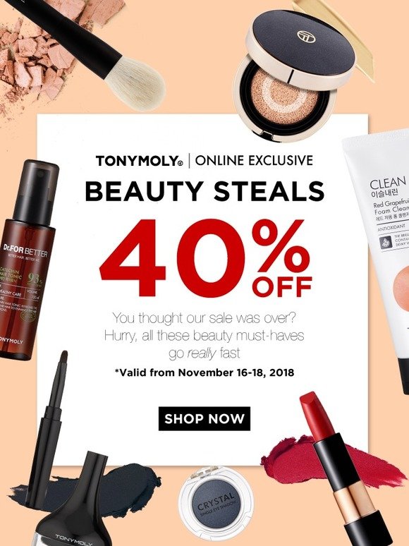 Beauty Steals up to 40% off