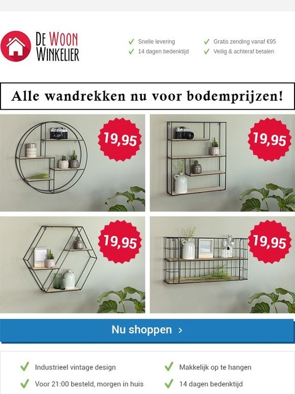 Laatste kans! Wandrekken voor 19,95!
