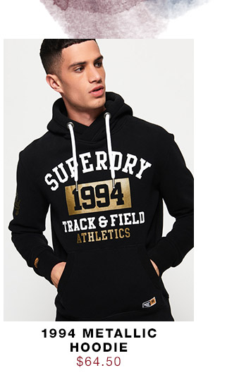 superdry 1994 metallic hoodie