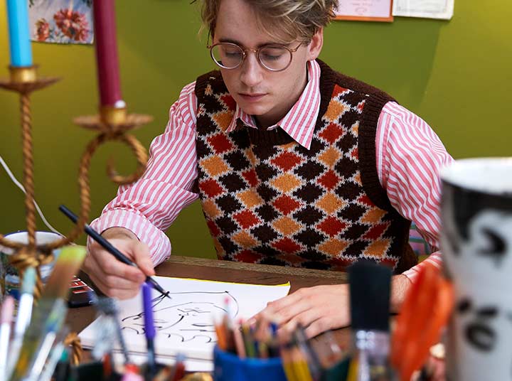 Luke Edward Hall: in the studio
