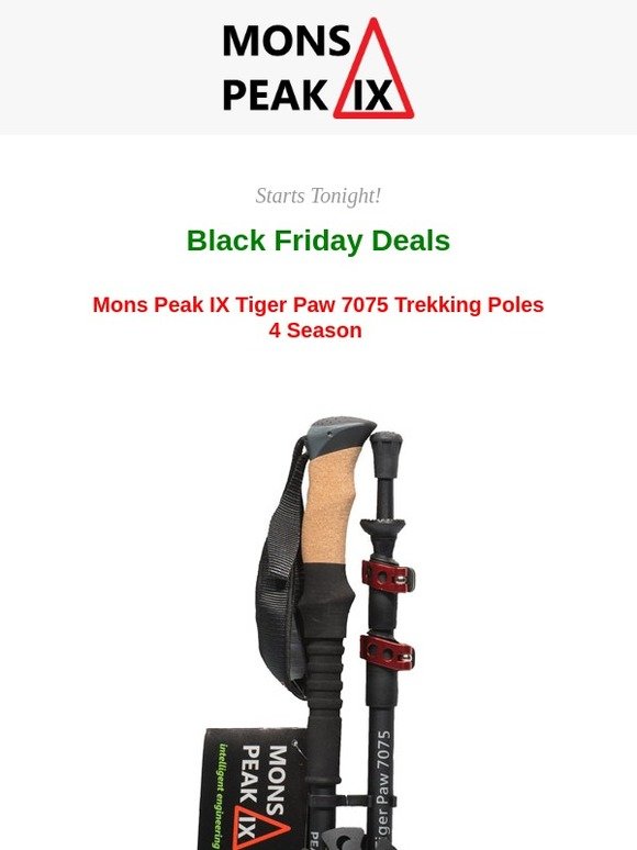 Hey -regarding Mons Peak IX - Tiger Paw 7075 Trekking Poles