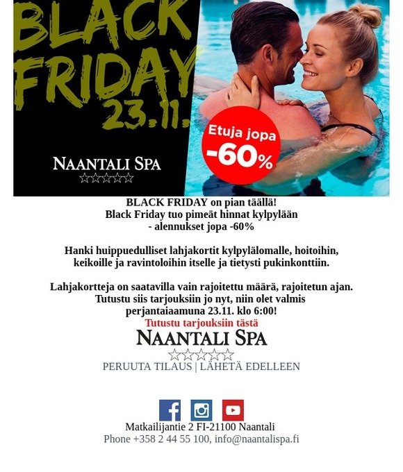 Naantalin KylpylÃ¤: BLACK FRIDAY . - tarjoukset jopa -60% | Milled