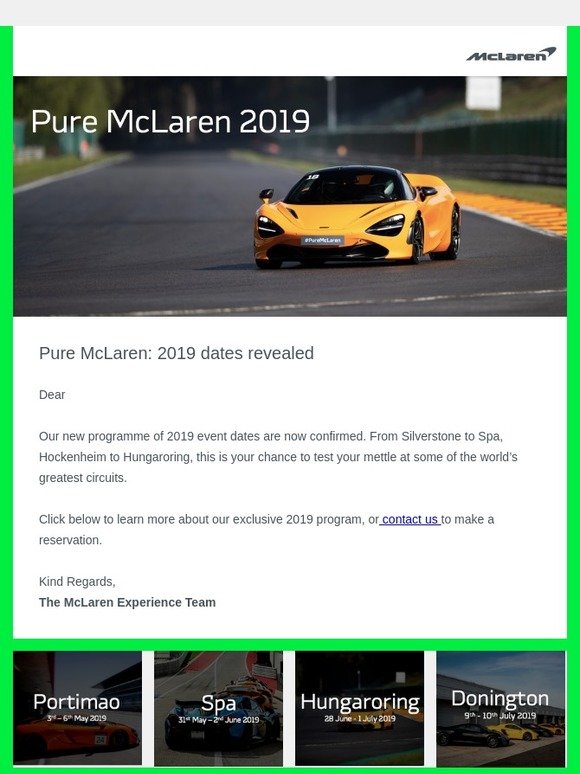 McLaren Automotive: Pure enjoyment: 2019 Pure McLaren calendar revealed