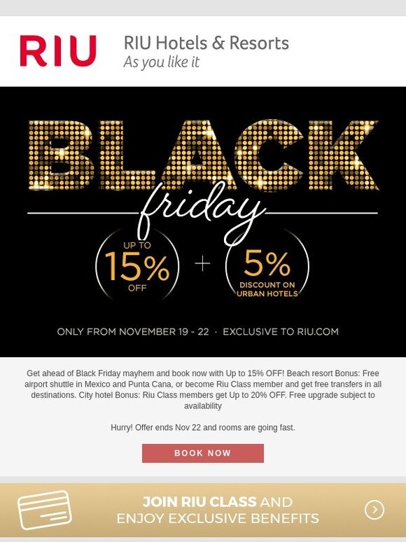 Riu Hotels Resorts Our Black Friday Sale Starts Today With 15 5 Off Milled