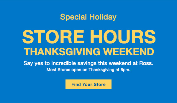 Ross holiday clearance hours