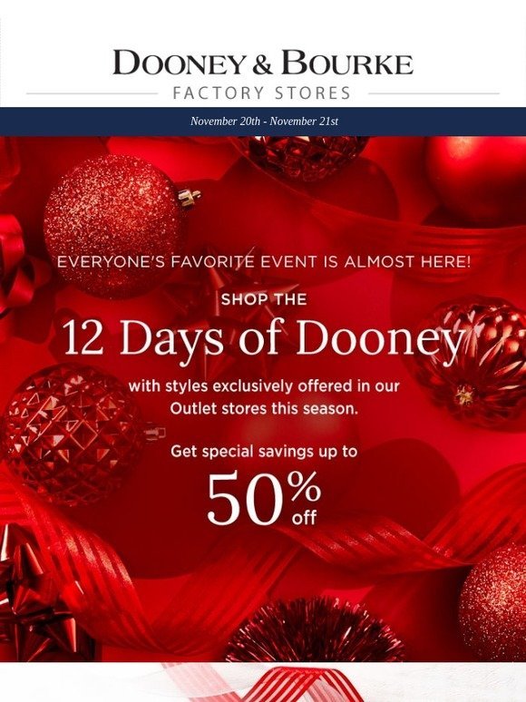 Dooney and Bourke 12 Days of Dooney is almost here. Milled