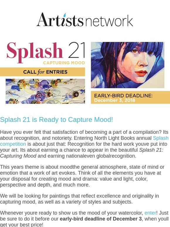 Artists Network: Submit your art for Splash 21-The Best of Watercolor ...