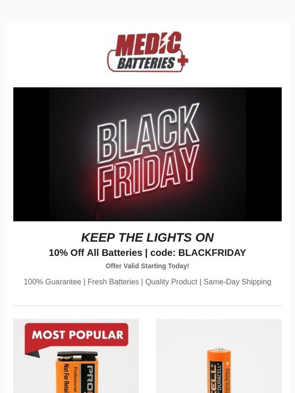 10% Off All Batteries