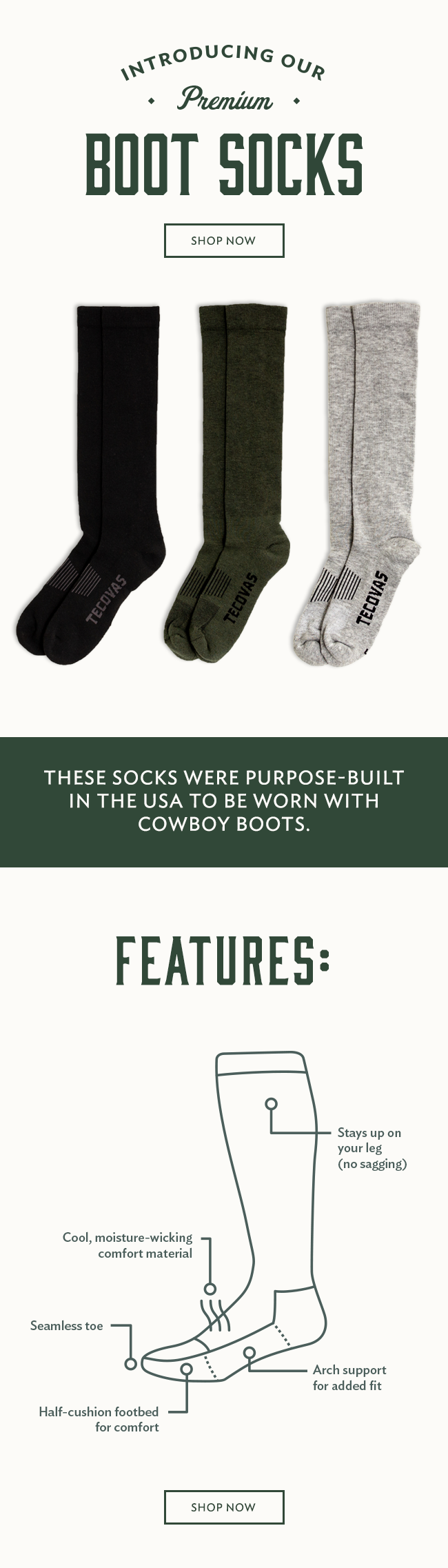 tecovas boot socks