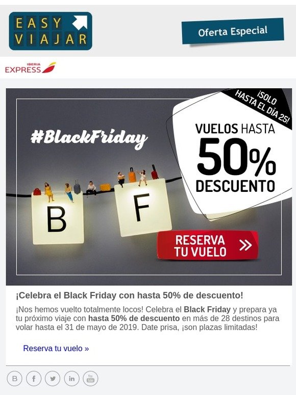 ¡Celebra el Black Friday con hasta 50% de descuento!