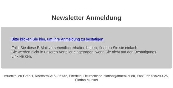 Bitte bestätigen Sie Ihre Anmeldung