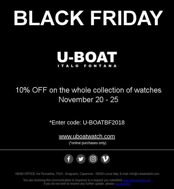 Black Week, Black Friday, U-BOAT best deals!