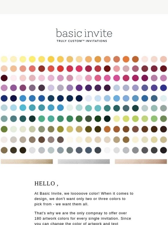 , you're one of a kind. Your invite should be too.