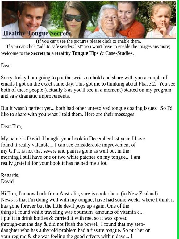 Healthy Tongue Secrets- Timeout to help Yvonne and David