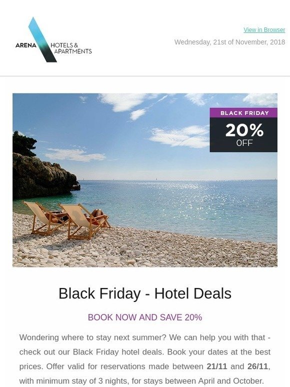 Choose your summer vacation dates during Black Friday, it's smarter!