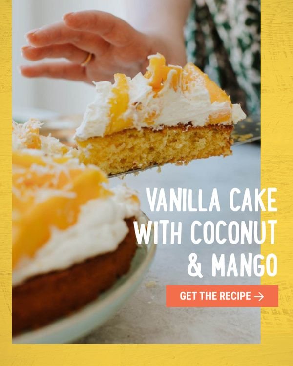Vanilla Cake with Mango and Coconut