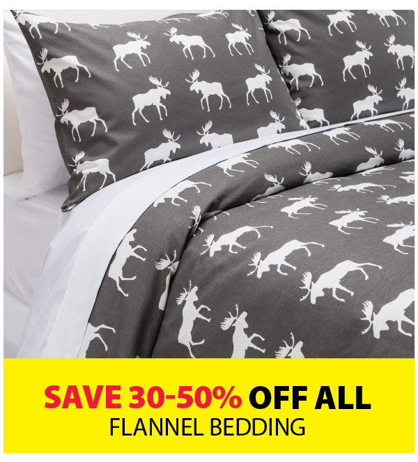 Save 30-50% off ALL Flannel Bedding