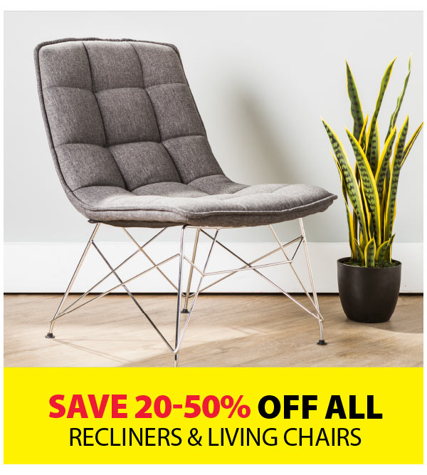 Save 20-50% off Recliners & Living Chairs