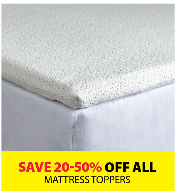 Save 20-50% off ALL Toppers