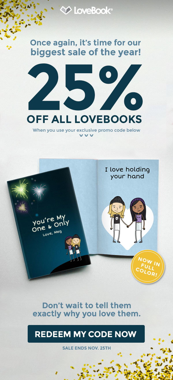 LoveBook Early Black Friday Sale 25 Off LoveBooks Milled