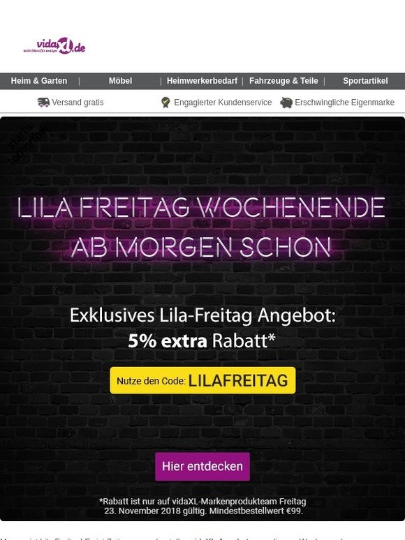 Lila Freitag Beginnt Morgen!