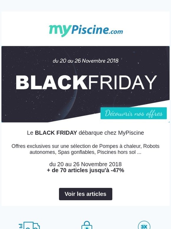 🔥 Black Friday : Jusqu'à -47% - Piscine, Jardin & Spa