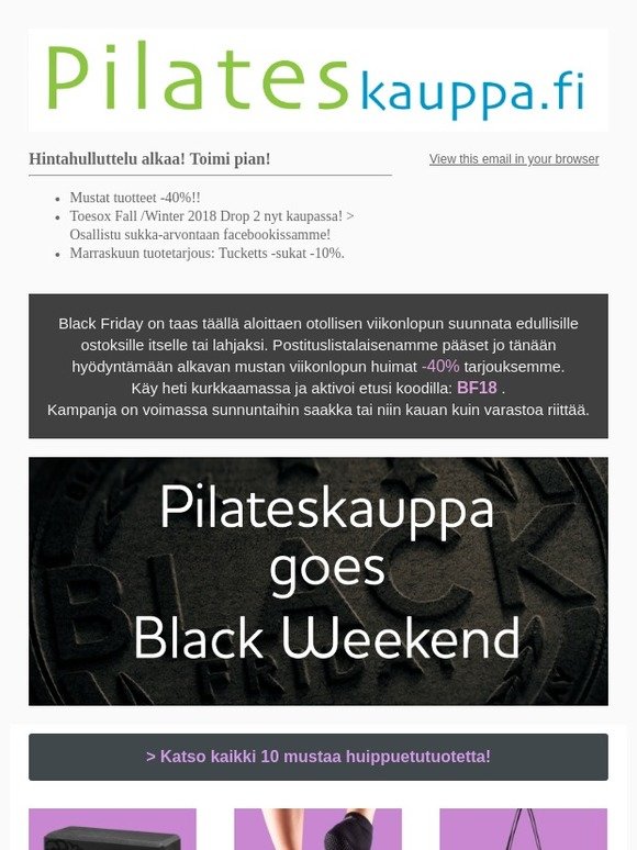 🌚 Pilateskauppa goes Black!
