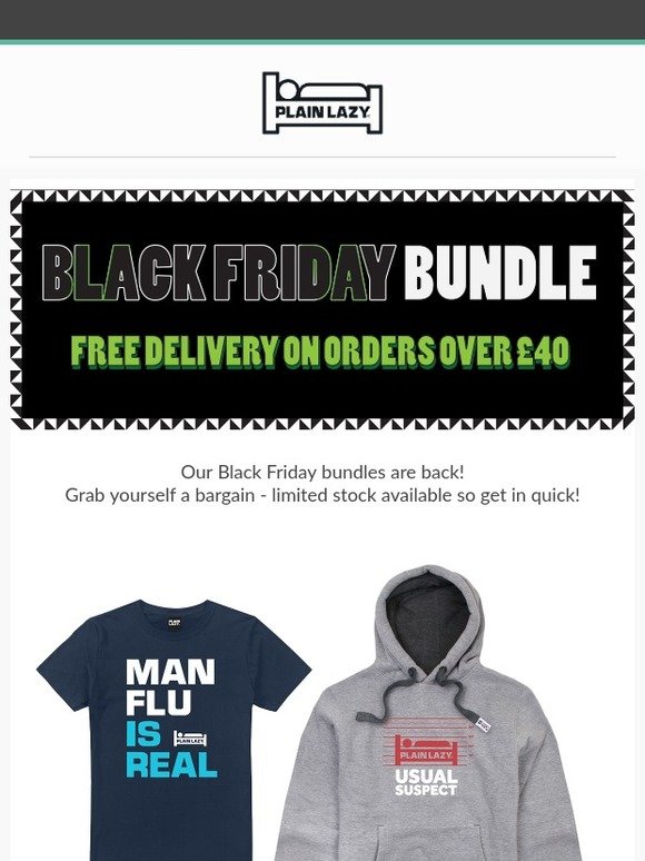 Plain Lazy Black Friday Bundles - Save Up To £43!