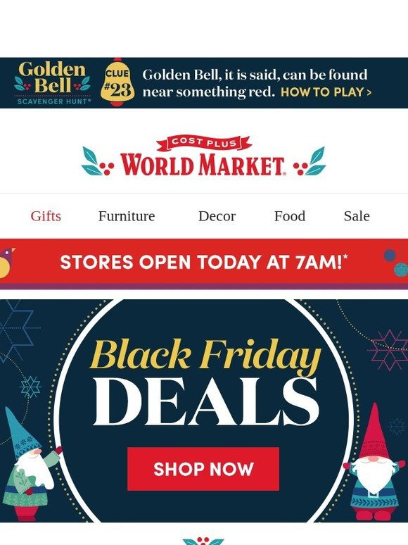 Cost Plus World Market Black Friday BOGO deals today only! Milled