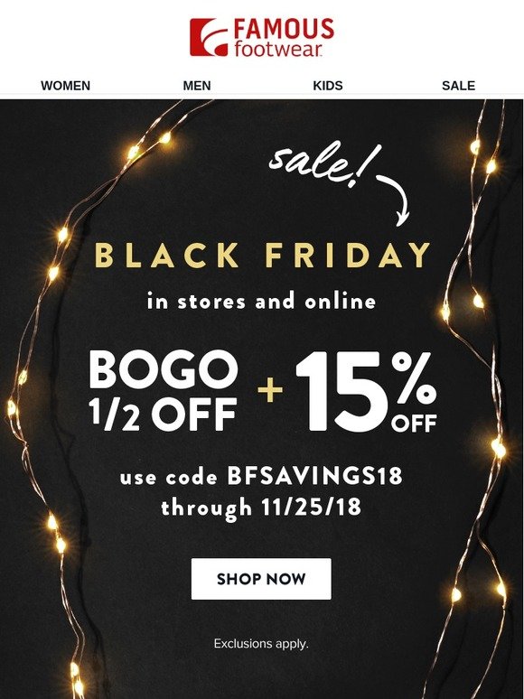 famous footwear black friday