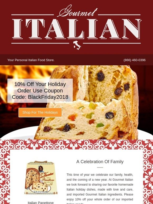 Celebrate With 10% Off Your Order At Gourmet Italian