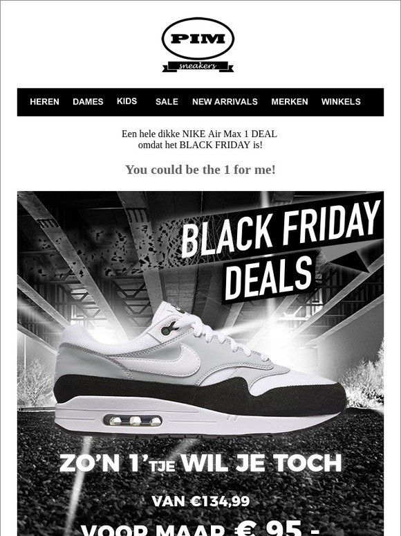 Pimsneakers.nl: Black Friday Love met de Nike Air Max 1 - super deal! |  Milled