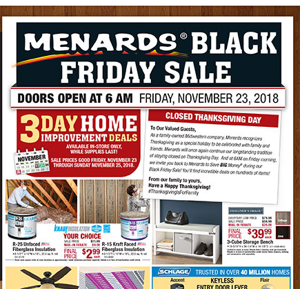 Menards Black Friday 3 Day Home Improvement Deals Milled