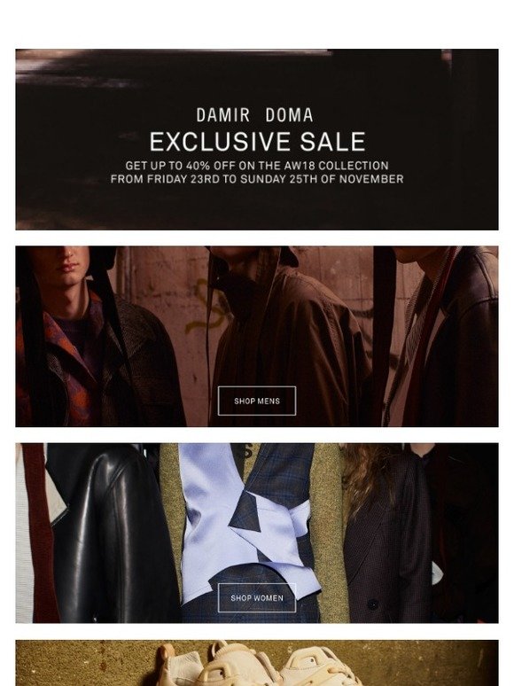 DAMIR DOMA EXCLUSIVE SALE