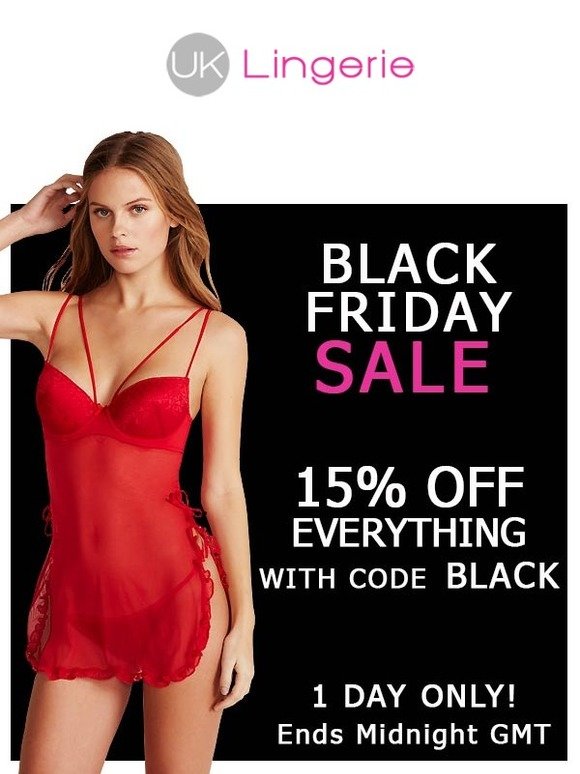 Black Friday 15% Off Everything At UK Lingerie