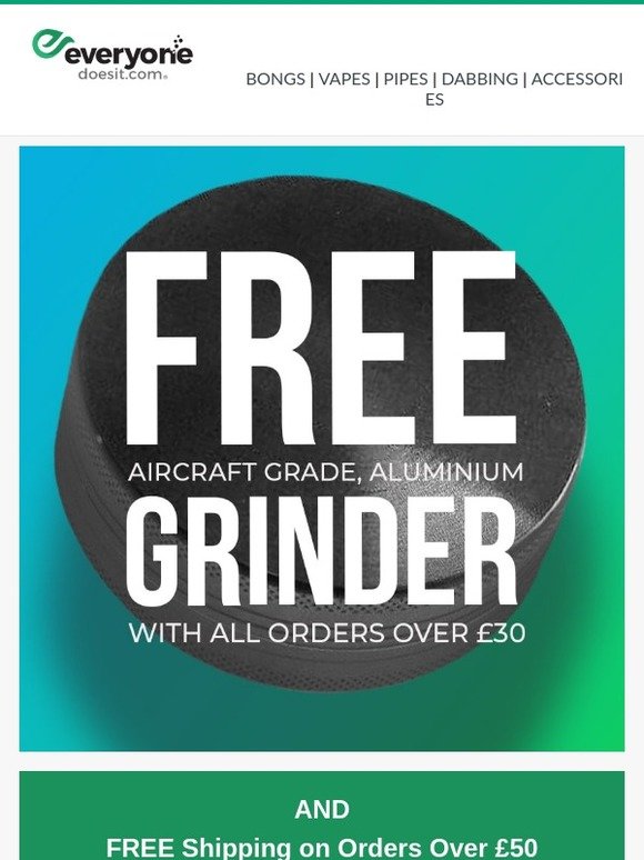 ❤ Free Grinder and Free Shipping This Black Friday Weekend! ❤