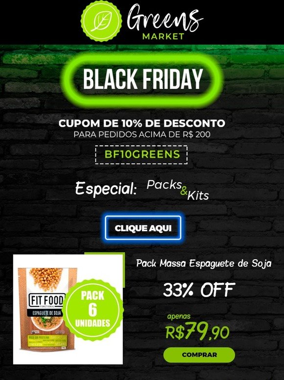 No Greens Market a Black Friday continua. Packs e Kits imperdíveis 😃