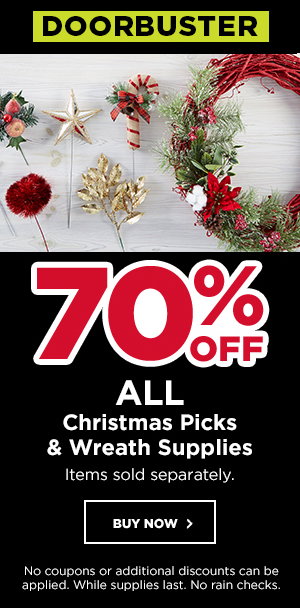 70% OFF ALL Christmas Picks & Wreath Supplies 