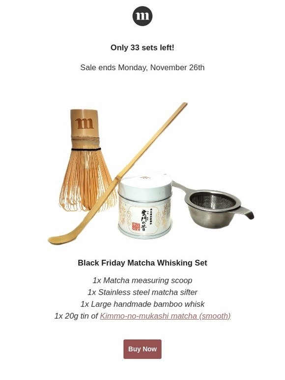 Matcha sets 20% off - Just this weekend!