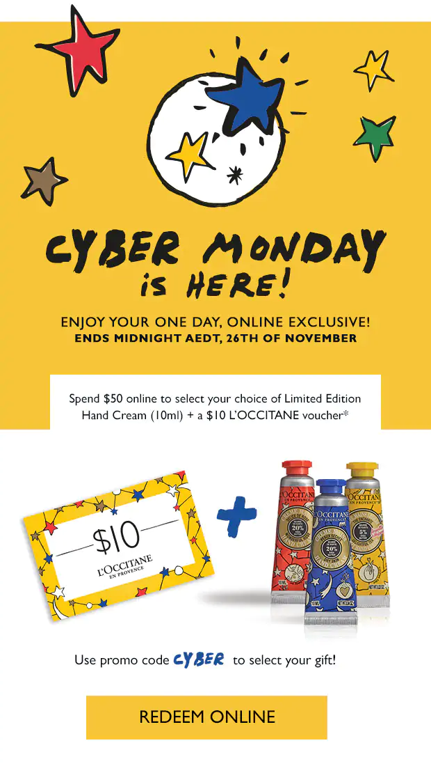 L Occitane Web Exclusive Your Cyber Monday Offer Milled