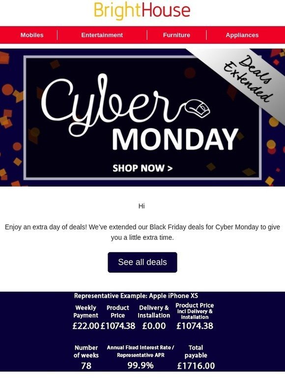 Deals extended for Cyber Monday!