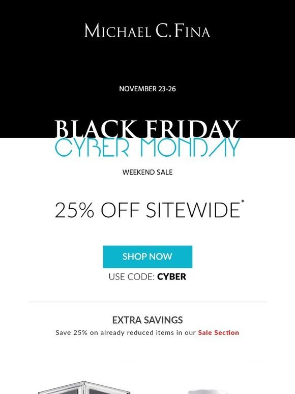 Black Friday/Cyber Monday Weekend Sale Continues