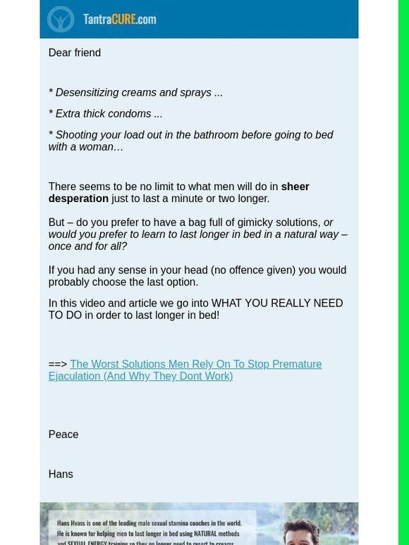 The Worst Solutions Men Rely On To Stop Premature Ejaculation (=?UTF-8?B?QW5kIFdoeSBUaGV5IERPTuKAmVRXb3Jr?=)